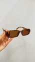 Retro Narrow Rectangular Oval Sunglasses
